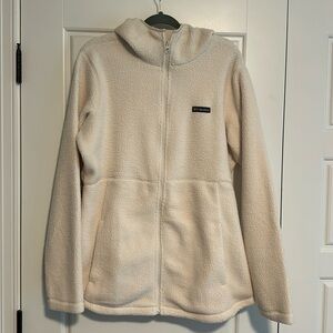 Columbia Women's Cream Boulder Springs Long Fleece Hoodie Size XL/TG